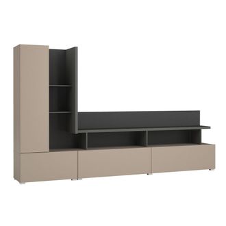 Petits Meubles Mueble tv de pared 270 cm paneles laminados topo y antracita