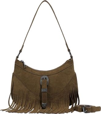 Generic Vintage Autumn Winter Womens Crossbody Bag - Scrub Leather Shoulder Handbag with Tassel for Casual Use(Coffee)