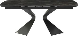 VENTE-UNIQUE.COM Mesa de comedor cer&aacute;mica negro