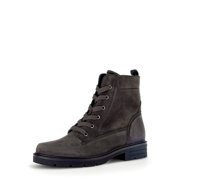Gabor Damen Schnürstiefeletten – Combat Boots, Glattleder, 5 Cm Absatz, Gefüttert