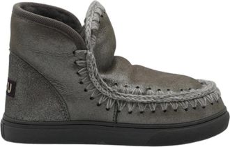 Mou Metallic Grijs Eskimo Laarzen - Dames - Winterlaarzen - Zwart - 37 EU - Leer - Schoenen