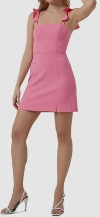 French Connection Whisper Ruffle Strap Dress In Morning Glory