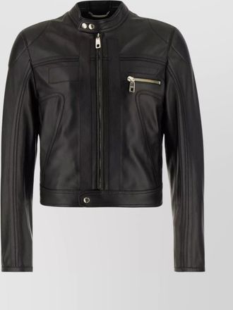 Dolce & Gabbana nappa leather jacket with three zip pockets