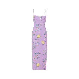 Moschino Printed technical jersey dress - female - Moschino - Summer Dresses - Purple - 2XL - Dresses