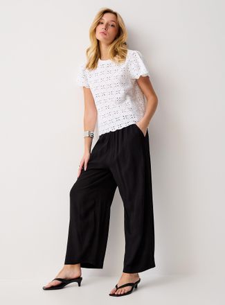 Icone Womens Crinkled texture cropped wide-leg pant