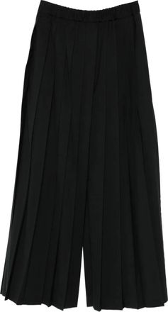 Junya Watanabe Pantaloni a gamba ampia con pieghe - Nero