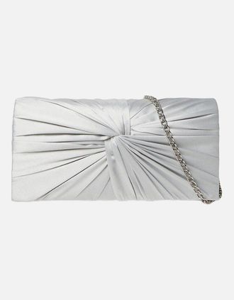 Dorothy Perkins Womens Dorothy Perkins Beauty Satin Twisted Clutch Bag - Silver - Size: ONE size