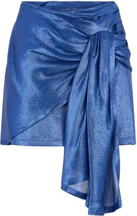 Alberta Ferretti Draped Mini Skirt - Dames - Korte rokken - Blauw - S - Rokken