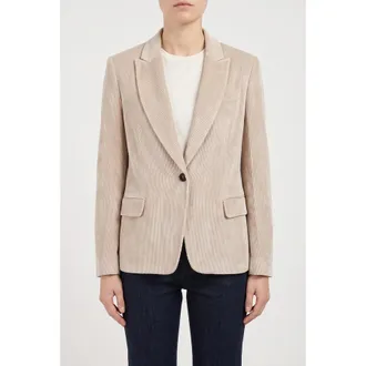 Brunello Cucinelli Beige Casual Corduroy Jacket, Brand Size 38 (US Size 4)