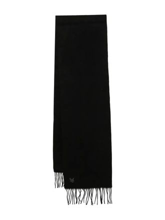 Lyle & Scott logo-embroidered scarf - unisex - Lambs Wool - One Size - Black