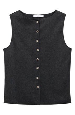Mango Button Front Sweater Vest in Grey at Nordstrom Rack, Size X-Small