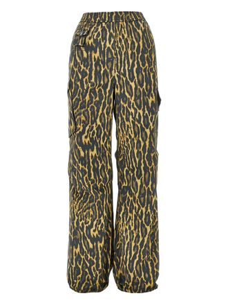 Ganni Pantaloni con stampa leopardata - Marrone