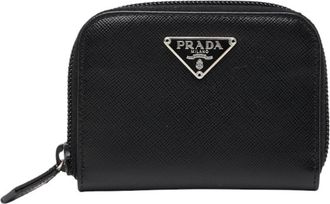 Prada Black Leather Coin Purse/Coin Case (Pre-Owned)