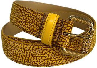 Borbonese Yellow Leather Women Womens Belt
