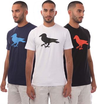 Modern Amusement Heren Cali Crown Katoenen T-Shirt (Verpakking van 3) (Zwart/Wit)