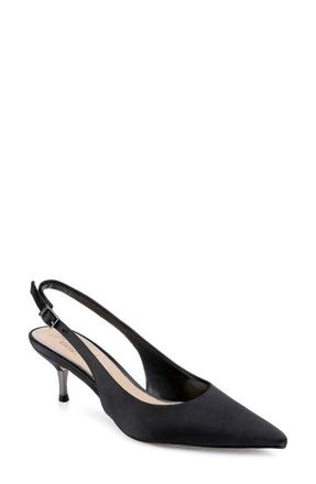 Badgley Mischka Ilana Slingback Pump in Black Satin at Nordstrom, Size 8.5