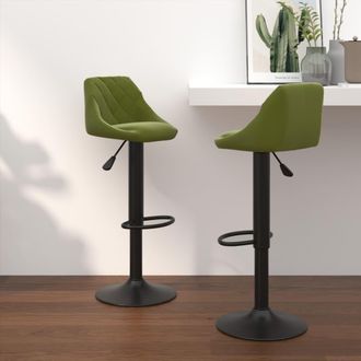 vidaXL Vidaxl - Taburetes De Cocina 2 Uds Terciopelo Verde Claro