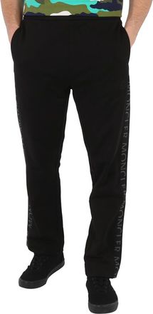 Moncler Mens Black Logo-Print Track Pants, Size X-Large