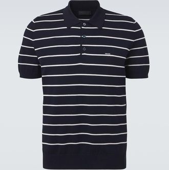 Prada Striped cotton polo shirt