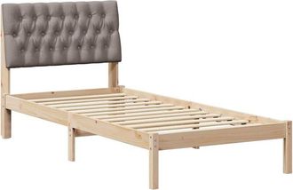 vidaXL Estructura De Cama Con Cabecera Tapizada Marr&oacute;n 90 X 200 Cm Vidaxl