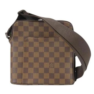 Louis Vuitton Pre-owned Cross Body Bags, female, Brown, Size: ONE SIZE Pre-owned Damier Ebene Olaf PM Shoulder Bag