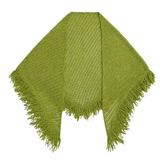 Simona Corsellini Scarves, female, Green, Size: ONE SIZE Scialle in lurex traforato con maxi frange