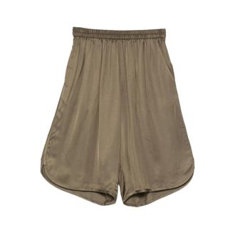Frankie Shop Nelis Satin Bermuda Shorts - Dames - Korte broeken - Groen - Maat: 2XS Satijn