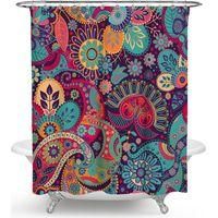 OEM Cortina De Ducha Con Dise&ntilde;o &Eacute;tnico De Mandala, Estilo Retro, Geom&eacute;trico, Redondo Y Estampado Floral, Ideal Para El Ba&ntilde;o. Incluye Ganchos. Medidas: 150