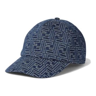 Fendi Blauwe Denim Baseballpet Gemaakt in Itali&euml; - Heren - Petten - Blauw - ONE Size - Denim - Accessoires