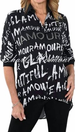 Frank Lyman Design Bethann Woven Top In Black