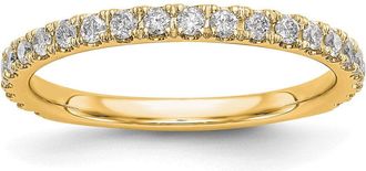 Diamond2Deal 14k Gold Lab Grown Diamond Wedding Band Ring 0.44Ct Clarity- VS Color- G-H