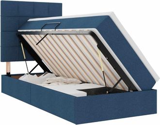 vidaXL Bed with Mattress with LED Blue 90 x 200 cm Polyester vidaXL