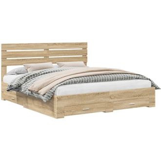 vidaXL Bed Frame with Drawer with Headboard Manual Engineered Wood vidaXL