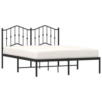 vidaXL Estructura Cama Sin Colch&oacute;n Con Cabecero Metal Negro 140x190 Cm Vidaxl