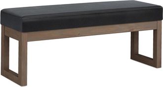 Simpli Home Milltown 44In Contemporary Rectangle Large Ottoman Bench
