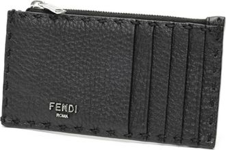 Fendi Selleria Black Leather Coin Purse/Coin Case (Pre-Owned)
