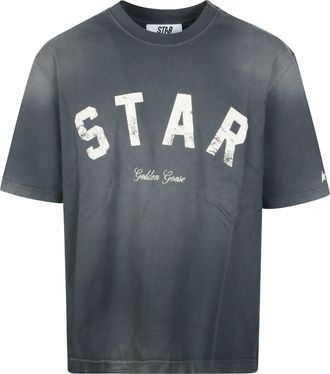Golden Goose Relaxed-Fit Distressed Graphic Cotton T-Shirt