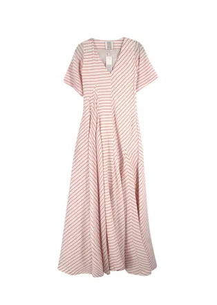Rosie Assoulin White and Red Striped Dress Size XXS