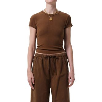 Citizens Of Humanity Nello Rib T-Shirt in Manuka Bronze at Nordstrom, Size Large