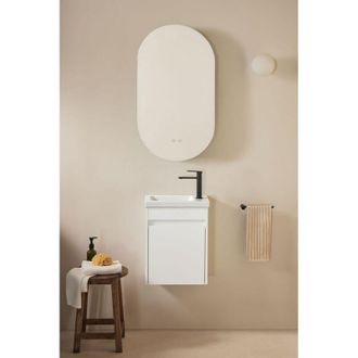 Sklum Conjunto De Mueble De Ba&ntilde;o Suspendido En Madera Con Lavabo Integrado Narek Sklum