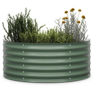 Blumfeldt Blumfeldt High Grow Half Circle - Aiuola rialzata da 105 x 43 x 60 cm, in lamiera dacciaio ondulata, facile da montare, resistente alla ruggine e al