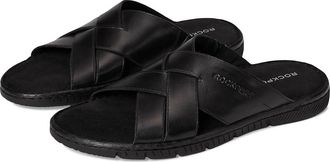 Rockport Jaya Mens Dress Sandals Black Leather : 11.5 W (EE)