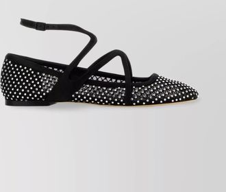 Jimmy Choo London mesh astoria ballerinas studded embellishments