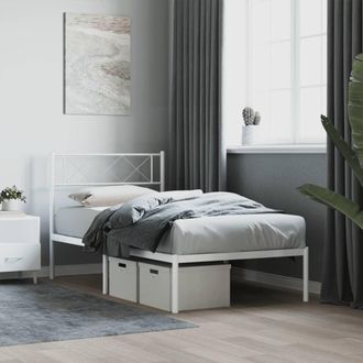 vidaXL Estructura Cama Sin Colch&oacute;n Con Cabecero Metal Blanco 80x200 Cm Vidaxl