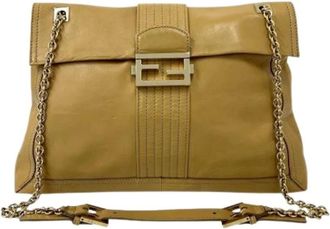 Fendi Pre-owned Shoulder Bags, female, Beige, Size: ONE SIZE Pre-owned Vintage Shoulder Bag