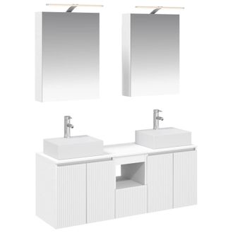 vidaXL Vidaxl Set Di Armadi Da Bagno 5 Pcs Bianco Legno Ingegnerizzato