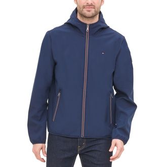 Tommy Hilfiger Mens Lightweight Water-Resistant Performance Soft Shell Jacket (Regular and Big & Tall(Transitional, Midnight, 3XL
