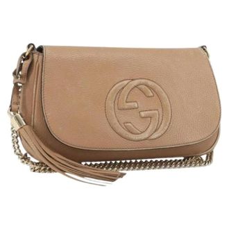 Gucci Pre-owned Vintage Shoulder Bag - Dames - Pre-owned - Beige - Maat: ONE Size Leer