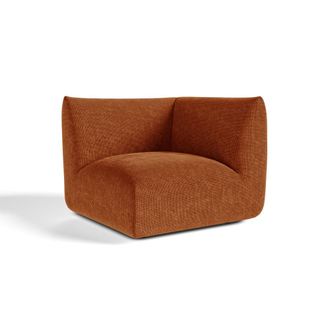 Sia Home M&oacute;dulo de esquina reversible terciopelo de chenilla terracota