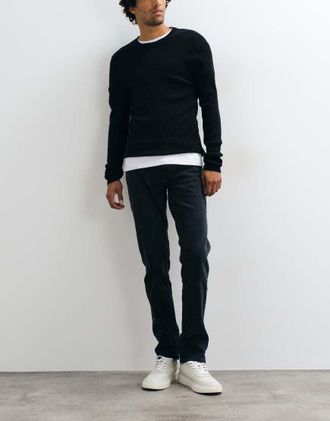 Mango Patrick jeans slim fit neri slavati-Nero